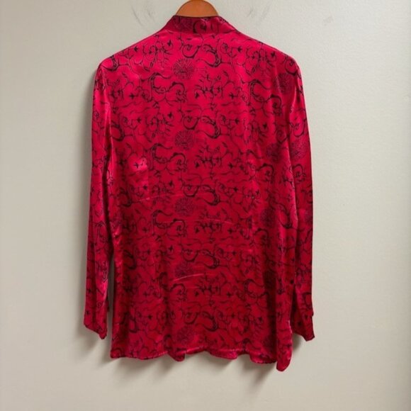 Vintage Dorman Womens 100% Silk Asian Design Button Blouse Top Size XL Lagenlook - Picture 4 of 9